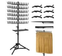 Supporto per capelli intrecciati, supporto per separatore di capelli regolabile in altezza con strumenti per intrecciare i capelli, supporto per estensioni dei capelli in piedi, facile da usare per tr