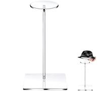 Supporto per Cappelli in Acrilico - Display per Cappello con piedistallo con bilanciere Rotondo in Acrilico Trasparente - Supporto per Cappello Rotondo in Acrilico Trasparente, espositore