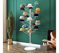 Supporto Per Cappelli, Portacappelli Industriale, Portacappelli Con Più Ganci, Portatile, Adatto Per Uso Domestico E Aziendale In Camere Da Letto, Armadi E Ingressi(Bianco,185x45cm-B)