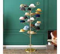 Supporto Per Cappelli, Portacappelli Industriale, Portacappelli Con Più Ganci, Portatile, Adatto Per Uso Domestico E Aziendale In Camere Da Letto, Armadi E Ingressi(Gold,185x45cm-A)