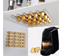 Supporto per capsule di caffè con profilo elegante, si adatta a spazi ristretti, si monta saldamente sul lato della macchina o sulla porta dell'armadio, compatibile con tutte le marche (bianco)