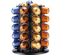 Supporto per capsule di caffè Nespresso, rotazione di 360 gradi, con scomparto centrale aggiuntivo per cialde (40+)