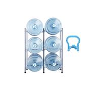 Supporto per Caraffa-Duoku-3 Livelli-Supporto per Bottiglie da 5 Galloni-Doppia Riga per 6 Bottiglie-Per Salotto-Argento