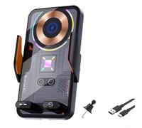 Supporto per caricabatterie da auto wireless da 15 W con bloccaggio automatico con rotazione a un pulsante, supporto di ricarica rapida per iPhone, Samsung, per Android, cruscotto, presa d'aria, nero