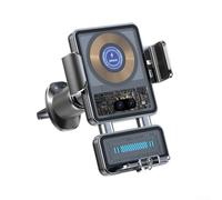 Supporto per caricabatterie da auto wireless da 66 W con bloccaggio automatico e adattatore magnetico, supporto per telefono a ricarica rapida per iPhone per Samsung, supporto per bocchetta dell'aria