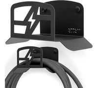 Supporto per caricabatterie per auto elettrica. Base, Gancio da parete, Tubo flessibile, Caricabatteria per auto elettrica, EV, Organizzatore Cavi, Accessori Auto, Accessori Moto. (Nero)