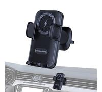 Supporto per caricabatterie wireless per auto - Porta auto caricatore - Base di supporto 15 W veloce con automatico a 360 gradi per viaggi casa lavoro passeggero sedile anteriore