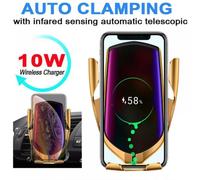 Supporto per caricabatterie wireless per auto Prettyui10W Qi con bloccaggio automatico, sensore a infrarossi intelligente, GPS, per bocchetta