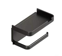 Supporto per carta Igienica Autoadesivo Ruggine Supporto per | Installazione no-drill, per forte, al muro, per piastrelle, bagno moderno(Black)