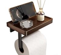 Supporto per carta Igienica da Parete per Telefono Supporto per | Acciaio carbonio verniciato, coating antiruggine, per ideale ambienti umidi, nel per tempo, per facile pulizia(Walnut Gray)