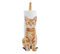 Supporto per Carta igienica in Forma di Gatto Montato a Muro, Dispenser e organizzatore, per Cucina e Tavolo, per Famiglie con Animali,Yellow