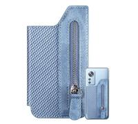 Supporto per carta posteriore del telefono, supporto per carta magnetica per il telefono,parte posteriore del titolare della carta di credito pieghevole con tasca per soldi con più, blu, Vedi la