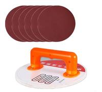 Supporto per carta vetrata autoadesivo con manico, resistente all'usura, antiscivolo, per lucidare le pareti, include 6 fogli abrasivi (grana 180/240/320) (a)