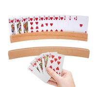 Supporto per carte da gioco in legno, per bambini, anziani, 2 pezzi, per poker, canasta, pinochle, giochi da tavolo, accessori per la notte in famiglia