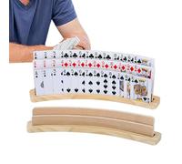 Supporto per carte da gioco, supporto in legno per carte a mani libere, 2 pezzi, organizer per poker, vassoio per accessori per carte, gamepla migliorata per Poker, Canasta, Pinochle, bambini