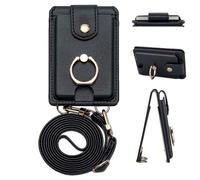 Supporto per carte di credito, impermeabile, multifunzione, con 2 scomparti per carte, con supporto e cordino rimovibile, per viaggi, lavoro e vita, Nero , Refer to description, Unisex