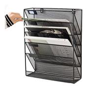 Supporto Per Cartella A Muro: Sopporto Posta Organizzatore In Metallo Con 5 Tasche, Organiizader File Per Fogli Di Lavoro, Documenti A4, Cartelle Di File A