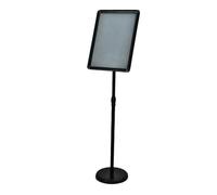Supporto per cartelli A4, supporto per cartelli da pavimento, cornice visualizzata sia in verticale che in orizzontale con angolo di sicurezza per spettacoli aziendali i A3 Black Rounded-corner style