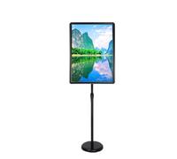 Supporto per cartelli, supporto per poster regolabile, supporto per pubblicità sul pavimento, espositore per annunci, display per matrimoni/eventi aziendali, 30 x 24,57 cm, bianco (nero, 30 x 24,57 cm