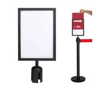 Supporto per cartello a piedistallo, cornice nera A4 su entrambi i lati, cornice per poster con piedistallo a doppio lato, per ristoranti, musei, mostre, centri commerciali, guida coda sentinella