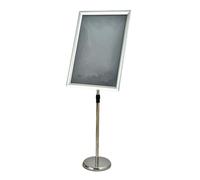Supporto per cartellone Supporto per poster A4 per display pubblicitario Supporto per cartello da terra per ufficio commerciale regolabile con base stabile A2 Silver Right-angle style