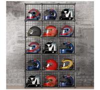 Supporto per casco da moto Armadietto espositore per cappelli impilabile Supporto per cappelli Organizer Scatola per scarpe Mensola in metallo Supporto per casco da bici Cubo Griglia di stoccaggio