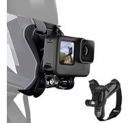 Supporto per casco Moto Mentone per GoPro Hero 13 12 11 10 9 8 7 6 5 per DJI OSMO Action 5 Pro 4/3 fissaggio Mentone per sessione con gancio a J cinturino in silicone antiscivolo facile da installare