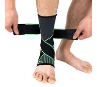 Supporto per caviglia, 2 pezzi, protezione per caviglia, per sport, compressione, alpinismo, basket (verde, L)