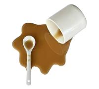 Supporto per cellulare - 12 x 8 x 6 cm, supporto da scrivania creativo, in ABS - Culla, motivo caffè versato con supporto angolato | Supporto portatile per e la lettura di Re