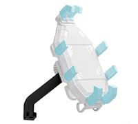 Supporto per cellulare con ammortizzatore, progettato per moto, scooter, ATV, con gomma antiscivolo e angoli di visione regolabili a 360 gradi (retrovisore bianco)