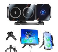 Supporto per Cellulare con Caricatore Wireless 15W a Doppia Bobina, Pieghevole per Vetro di Uscita Auto,Presa Super Forte Base Ricarica Compatibile con Telefoni Pieghevoli e Candybar, Non con Tri-fold