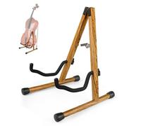 Supporto per cellulare con supporto ad arco, base in legno a forma di A con imbottitura in schiuma - Supporto realizzato a mano per violoncelli e chitarre (legno zebra, violoncello) 1/2, 3/4, 7/8, 4/4