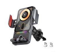 Supporto per cellulare da auto, con testa magnetica da 66 W e ricarica rapida wireless da 15 W, morsetto automatico a induzione, per iPhone, Galaxy e altri per smartphone Android (argento)