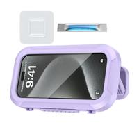 Supporto per cellulare da doccia - 19 x 11 x 3 cm, supporto regolabile, copertura trasparente ABS PET, supporto anti-appannamento con forte fissaggio adesivo | Supporto per telefono a parete per Ba