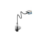 Supporto per cellulare da letto a collo d'oca con braccio flessibile lungo e morsetto di fissaggio - Compatibile con iPhone e Nintendo Switch (nero)