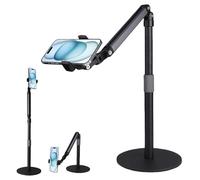 Supporto per cellulare da tavolo per film, supporto da tavolo con base robusta, regolabile in altezza, supporto per telefono regolabile a 360°, supporto per cellulare da scrivania e video
