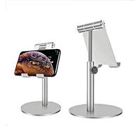 Supporto per cellulare da tavolo, supporto per tablet, dock in alluminio girevole regolabile in altezza per la registrazione e video Compatibile con iPad da 3,5-12,9 pollici iPhone Samsung (Argento)
