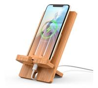 Supporto per cellulare e tablet, in legno di bambù, compatibile con tutti i telefoni iOS e Android, tablet, iPad, iPhone 8 Plus X XS Max XR 11.2 x 4.3 x 0.63 inch 1 Pack Cell Phone Tablet Stand