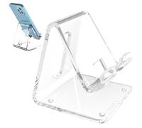 Supporto per cellulare - Supporto in acrilico regolabile per tablet da 4 a 10 pollici | Pad per smartphone trasparente | Foro di ricarica riservato, per display da scrivania, contatore