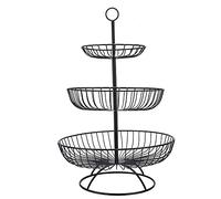 Supporto per Cesto di Frutta a 3 Livelli, Portafrutta Portafrutta Espositore per Torta Espositore per Torta Cibo Dessert Frutta Snack Piatto Espositore per Bancone della Cucina Decorazioni,(Nero)