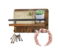 Supporto per chiavi e posta da parete, organizer per posta con ganci per chiavi - Scaffale organizer in legno per ingresso, decorazione da parete organizzazione domestica, per cor