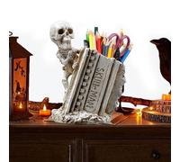 Supporto per chiavi scheletro, porta penne con statua di scheletro, contenitore per matite da scrivania per penne, matite, righelli, gomme, clip di carta
