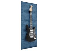 Supporto per chitarra con pannelli acustici | Display fonoassorbente per chitarre elettriche | Compatibile con Gibson, Fender, PRS, Ibanez | Set in velluto con gancio | [Blu | PANELS (125x50cm)]