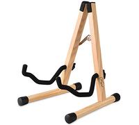 Supporto per chitarra in legno, pieghevole per chitarra acustica, classica chitarra elettrica con chiusura di sicurezza, supporto per basso portatile per viaggi, supporto universale da pavimento per