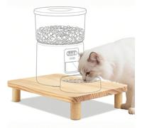 Supporto per cibo per gatti per distributore automatico e ciotole tradizionali, stazione di alimentazione per gatti rialzata, alza il distributore/ciotola di 6 cm, realizzato in legno massello di alta