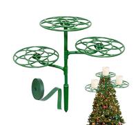 Supporto per cime per albero | Stabilizzatore per cime per albero portacandele per asta di supporto verde-ornamenti per cime per albero regolabili a 3 strati, supporto stabilizzatore stagionale per