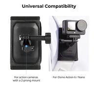 Supporto per Cinghia Zaino SmallRig per DJI Osmo Action 6 / Nano con Adattatore a Sgancio Rapido 360 ° Testa a sfera e supporto a 2 punte -6306
