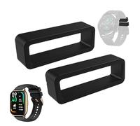 Supporto per cinturino per orologio - 2 pezzi nero supporto per cinturino | clip per cinturino in silicone | passanti in gomma resistente per una facile installazione e una vestibilità sicura., 22mm,