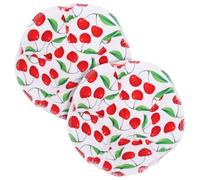 Supporto per Ciotola per Microonde 2 Pezzi in Poliestere Cotone Rosso