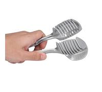 Supporto per cipolle, affettaverdure, tagliaverdure in acciaio inox, facile da usare, a clip, per tagliare pomodori, cipolle, limoni, agrumi